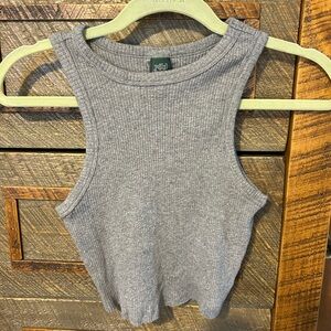 Grey High-Neckline Crop Tank XS